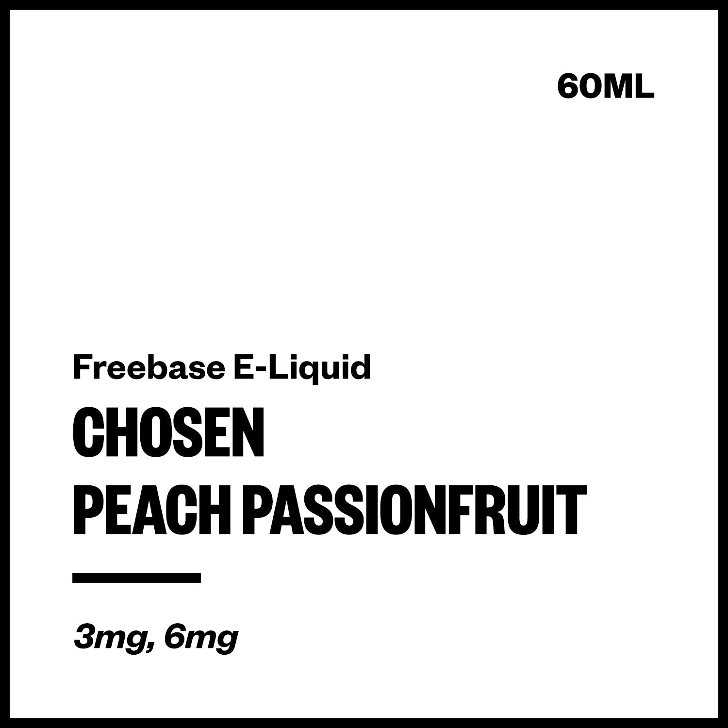 chosen-freebase-peach-passionfruit_f3fcdaf3-3633-427d-87e9-dbe8e5bf27bc.jpg Chosen - Peach Passionfruit (Freebase E-Liquid 60ml) - Image 1