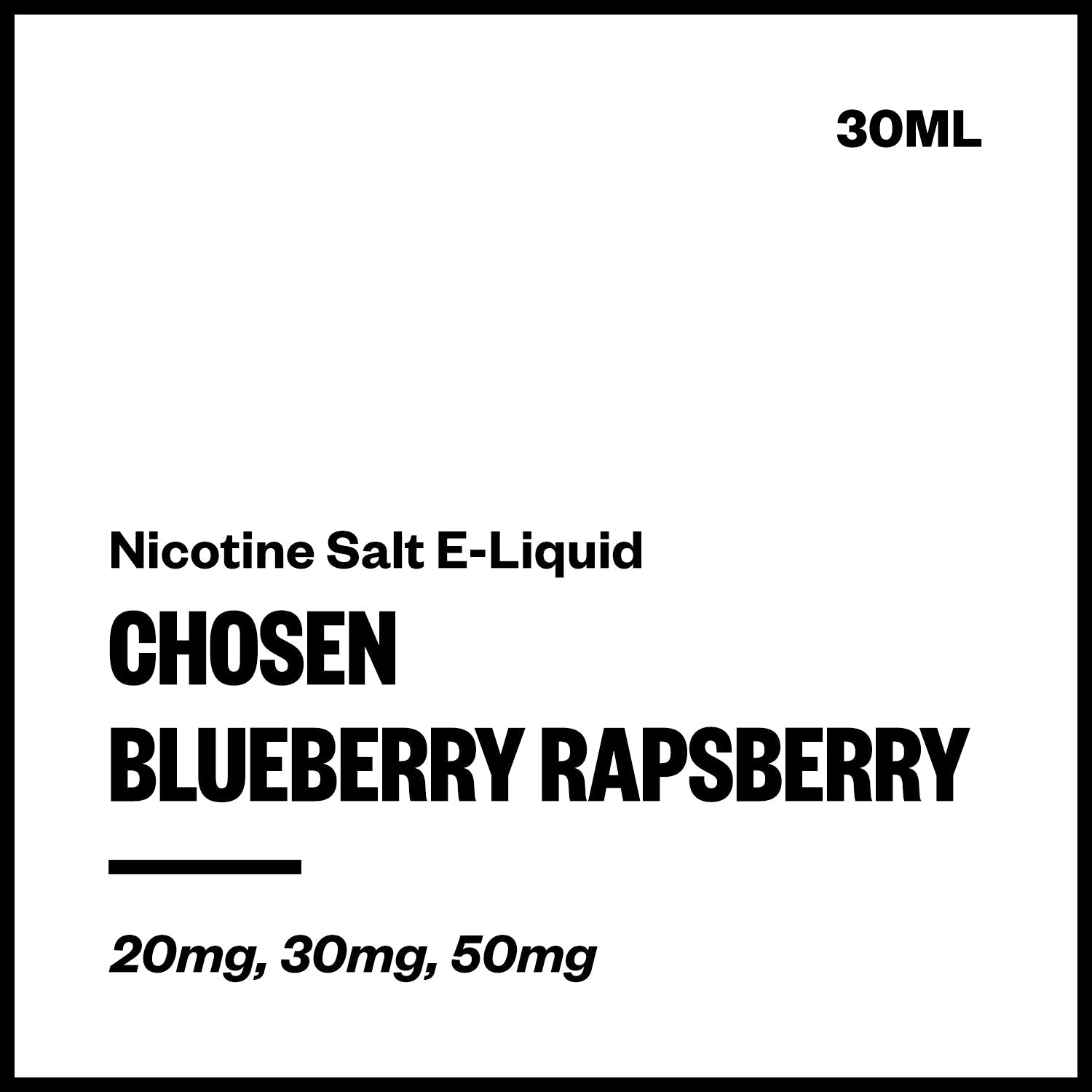 chosen-salts-blueberry-raspberry_5e0c6410-d0f9-4aad-ba81-1f43d3513d08.jpg Chosen - Blueberry Raspberry (Nic Salt E-Liquid 30ml) - Image 1
