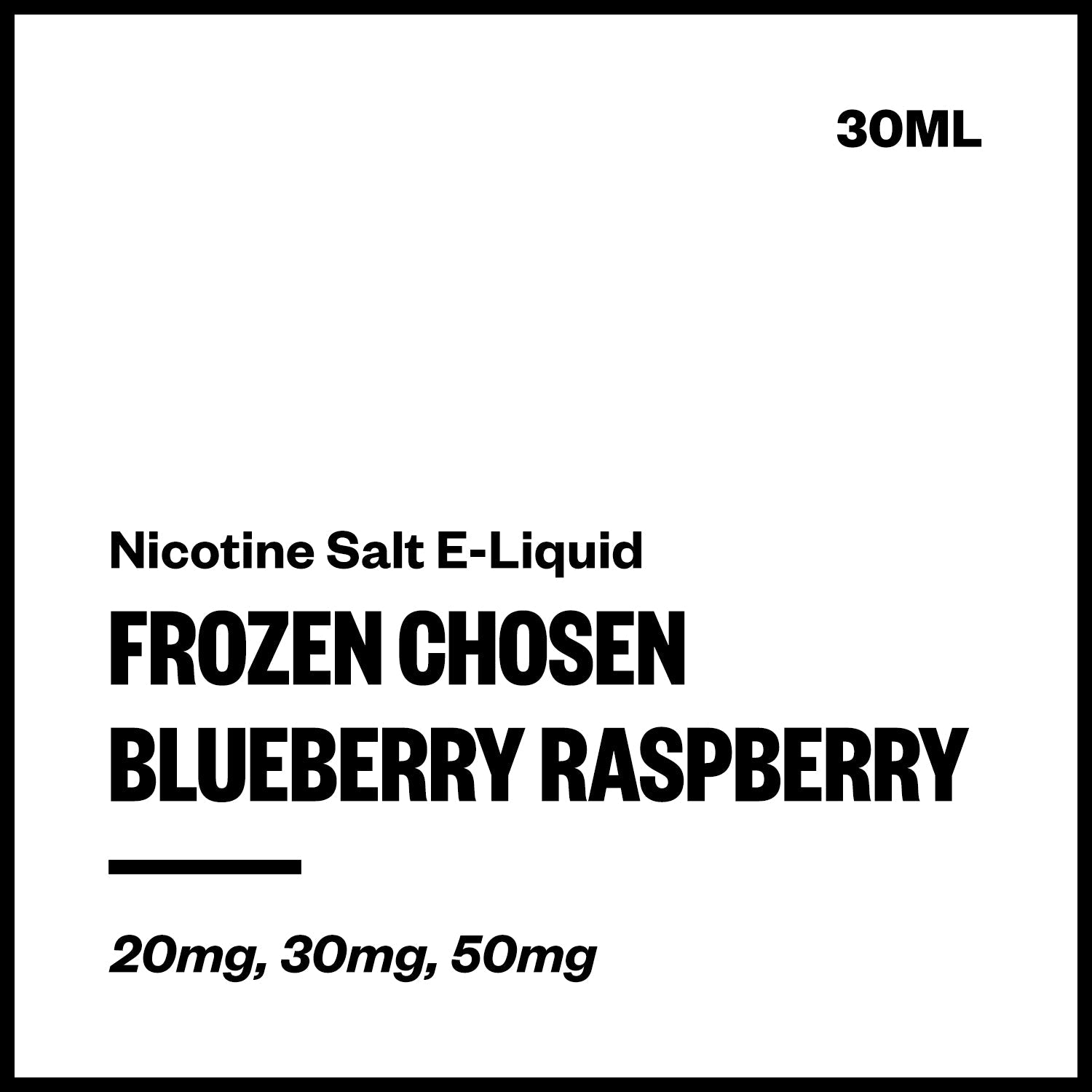 frozen-chosen-salts-blueberry-raspberry_4eb3f4cf-a0d4-4523-8670-c611dc6997b0.jpg Frozen Chosen - Blueberry Raspberry (Nic Salt E-Liquid 30ml) - Image 1