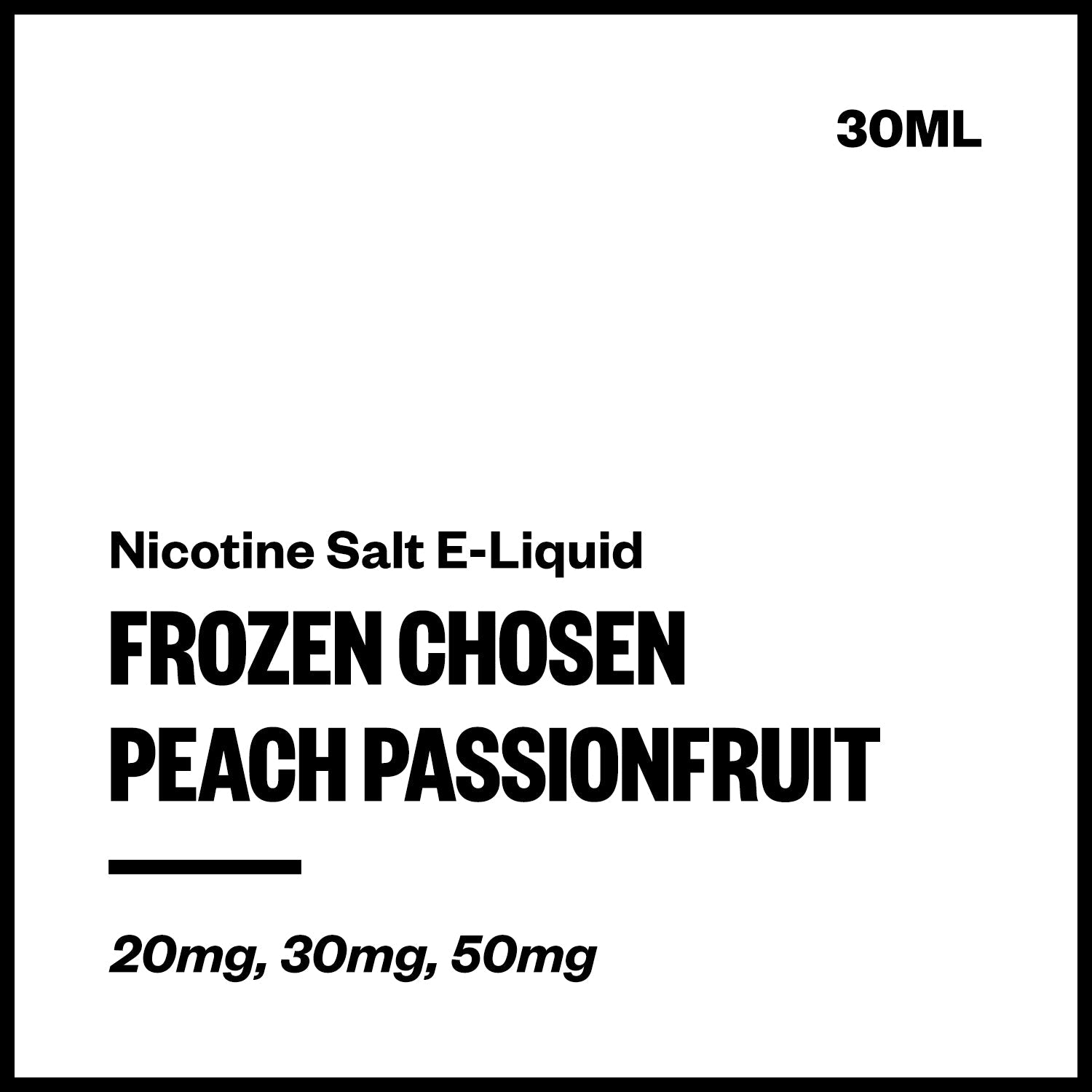 frozen-chosen-salts-peach-passionfruit_a4a3a9e6-dc3d-483e-8e2f-4718a0a4cd40.jpg Frozen Chosen - Peach Passionfruit (Nic Salt E-Liquid 30ml) - Image 1