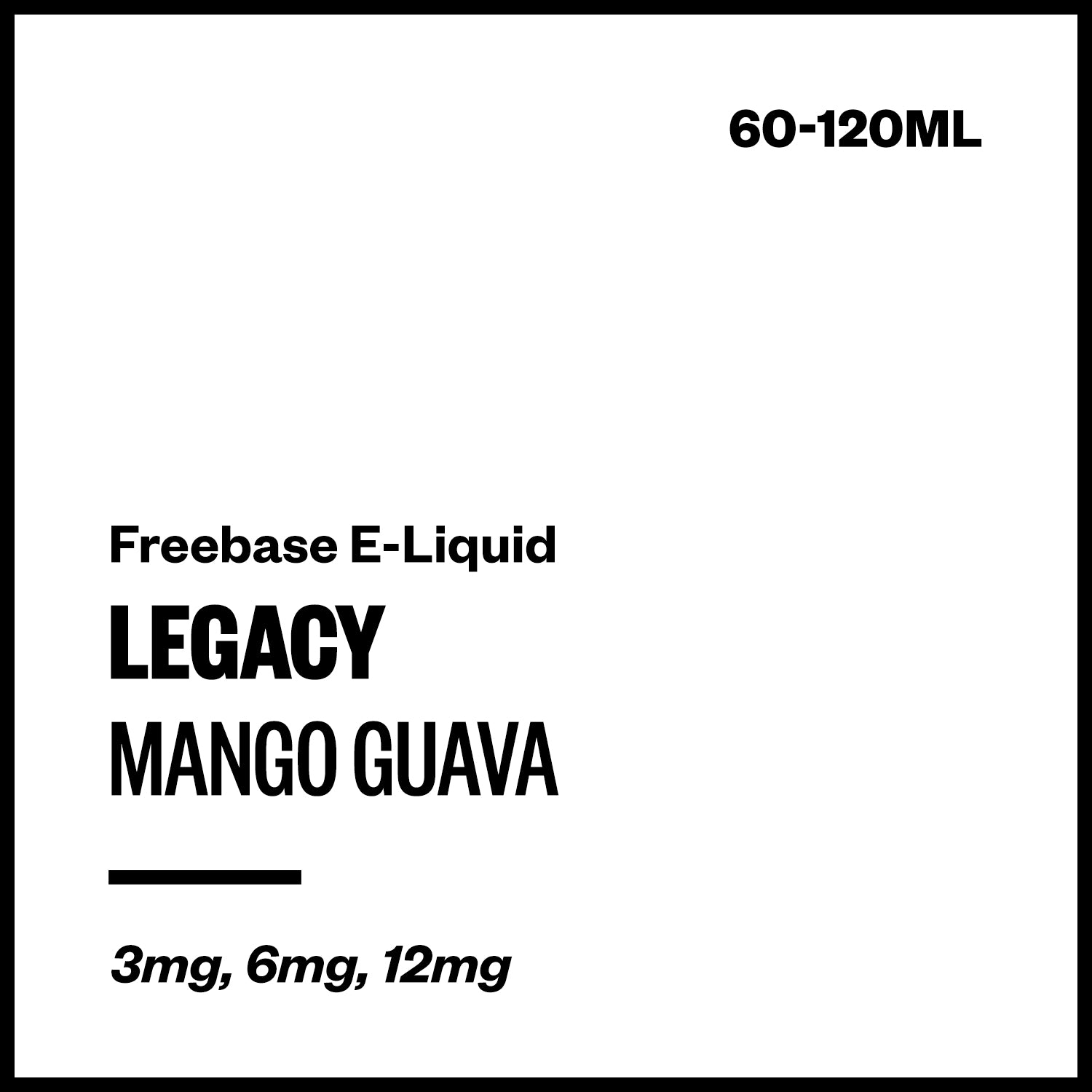 legacy-mango-guava-freebase-with-nicotine.jpg Legacy - Mango Guava (Freebase E-Liquid) - 60ml / 3mg/mL Nicotine Content - Image 1