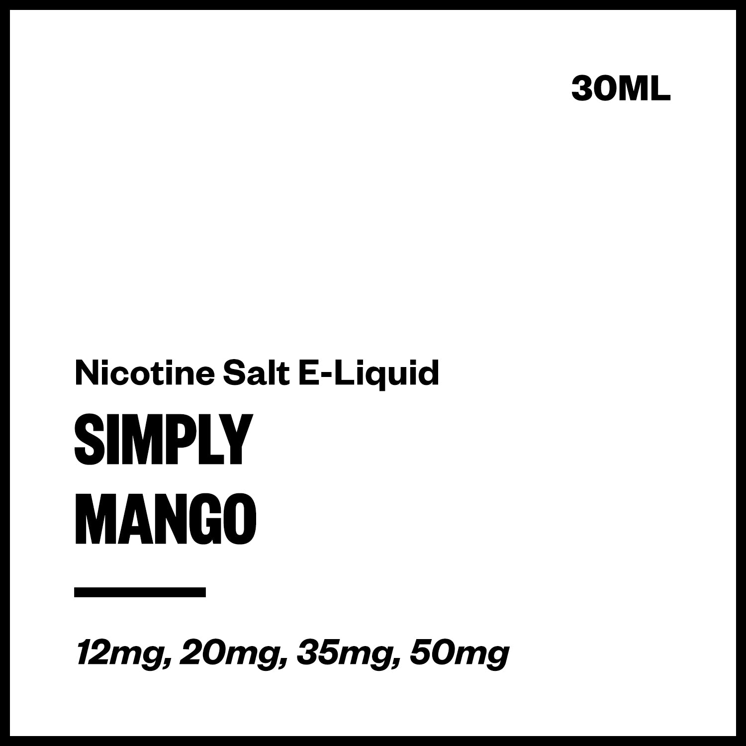 simply-salts-mango.jpg Simply - Mango (Nic Salt E-Liquid 30ml) - Image 1