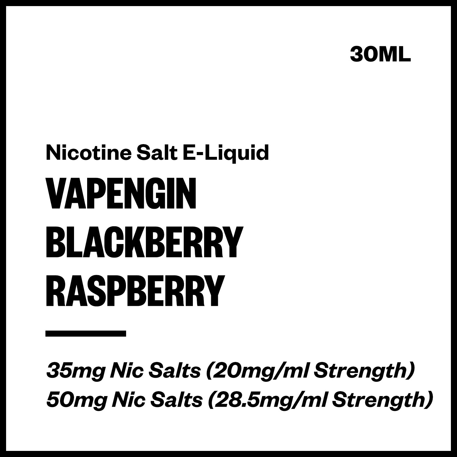 vapengin-salts-blackberry-raspberry.jpg Vapengin - Blackberry Raspberry (Nic Salt E-Liquid 30ml) - Image 1