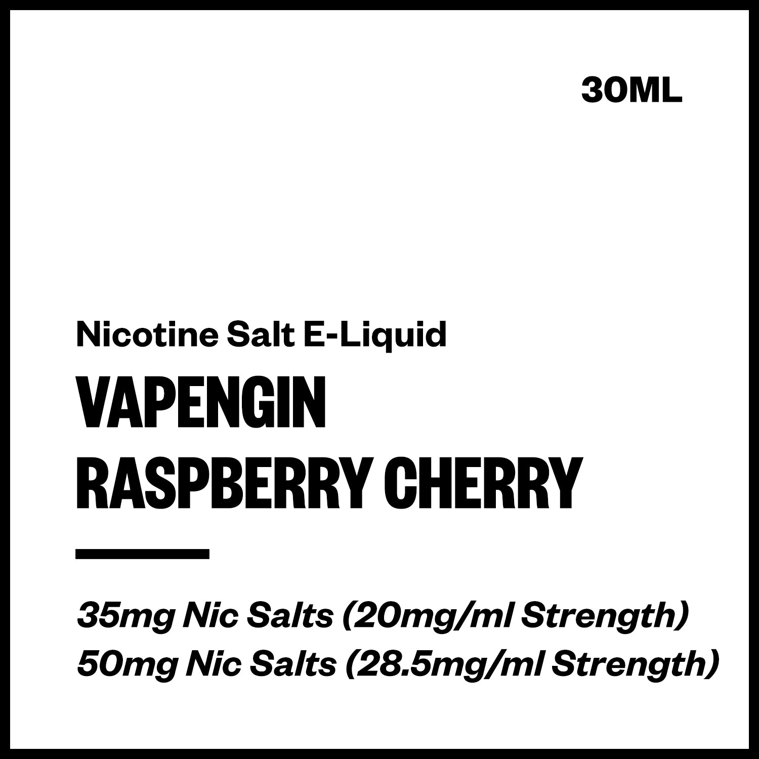 vapengin-salts-raspberry-cherry.jpg Vapengin - Raspberry Cherry (Nic Salt E-Liquid 30ml) - Image 1