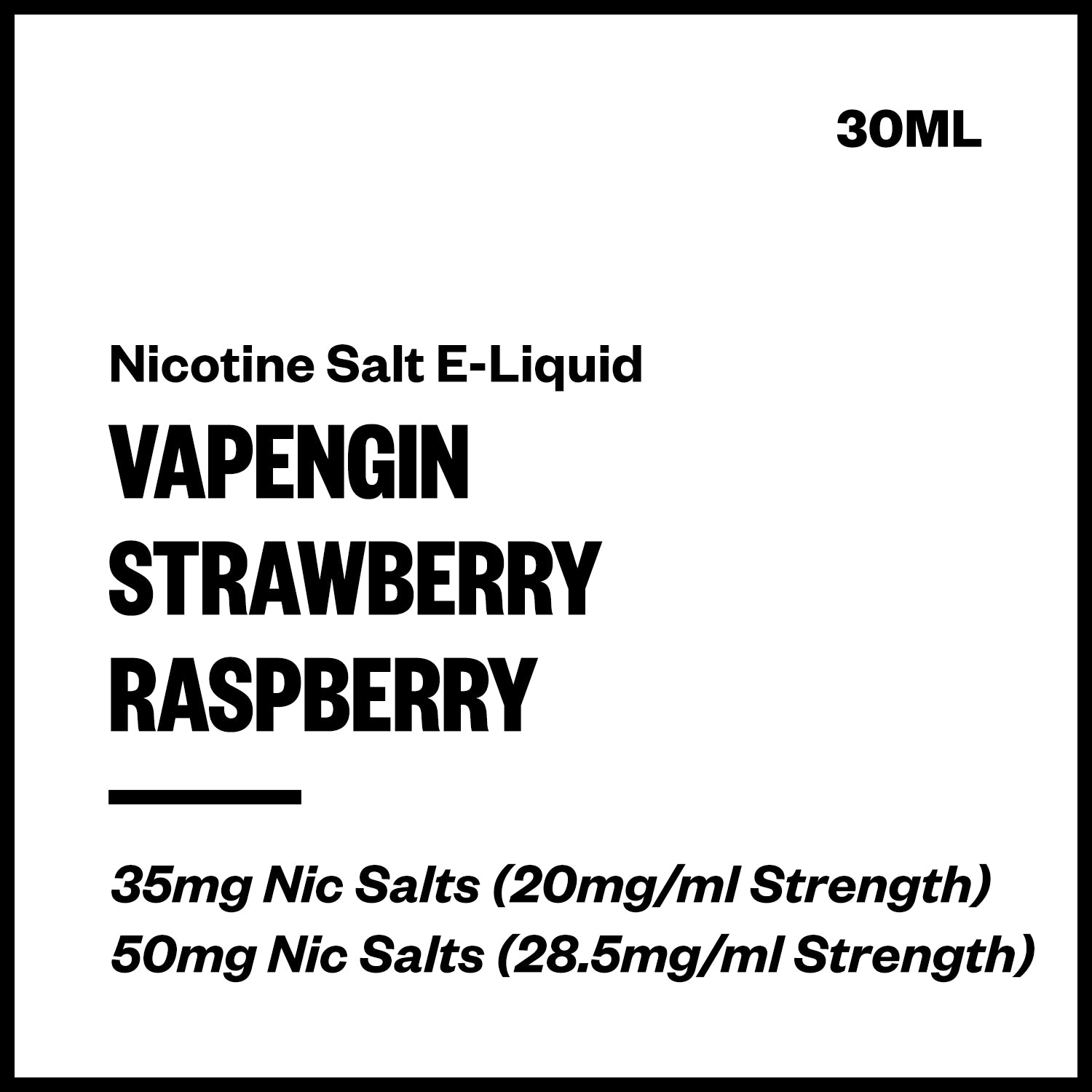 vapengin-salts-strawberry-raspberry.jpg Vapengin - Strawberry Raspberry (Nic Salt E-Liquid 30ml) - Image 1