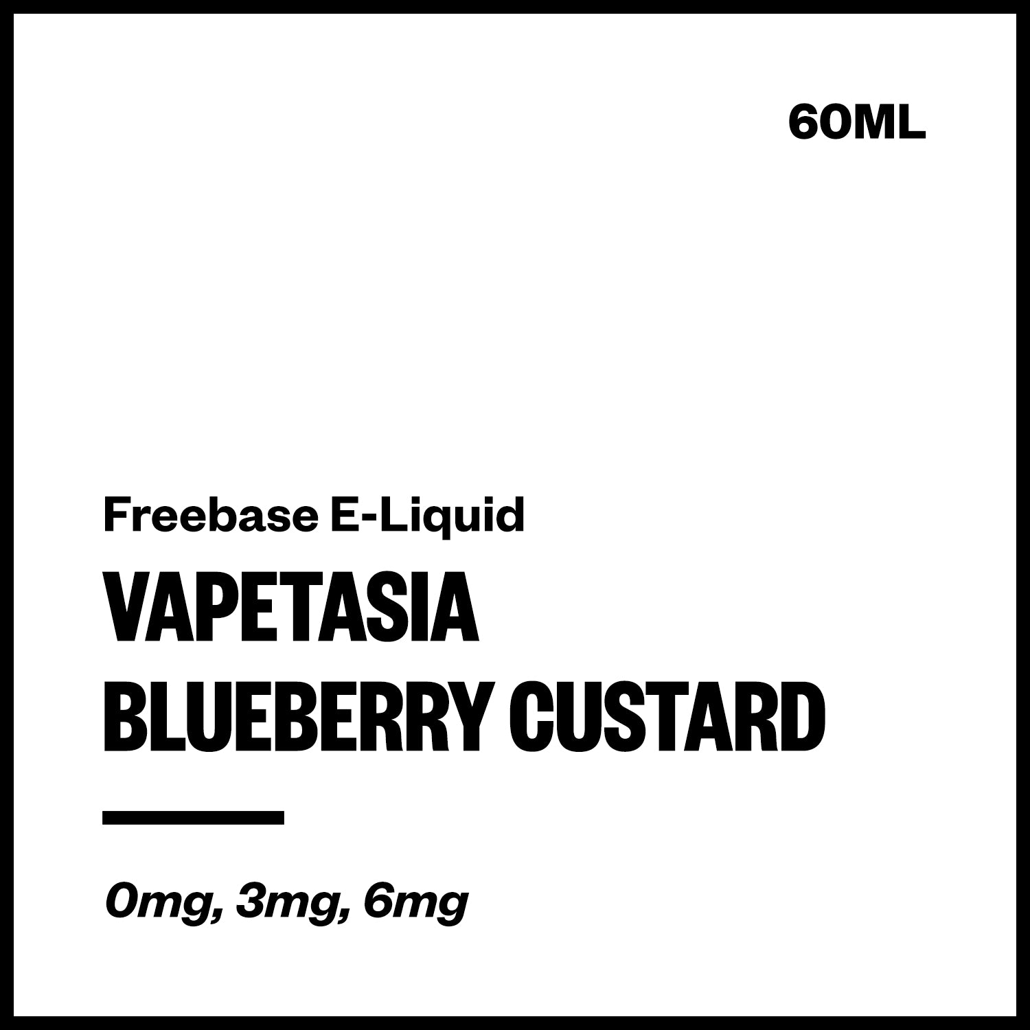 vapetasia-freebase-blueberry-custard.jpg Vapetasia - Blueberry Custard (Freebase E-Liquid 60ml) - Image 1