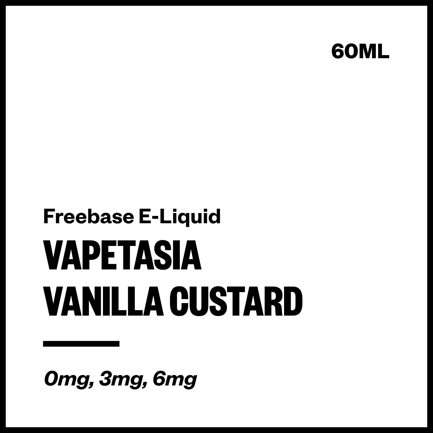vapetasia-freebase-vanilla-custard.jpg Vapetasia - Vanilla Custard (Freebase E-Liquid 60ml) - Image 1